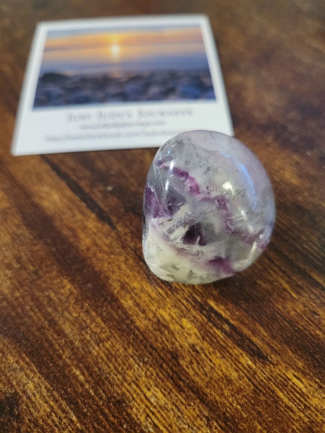 Crystal Fluorite Polished Stone (Large marble size)