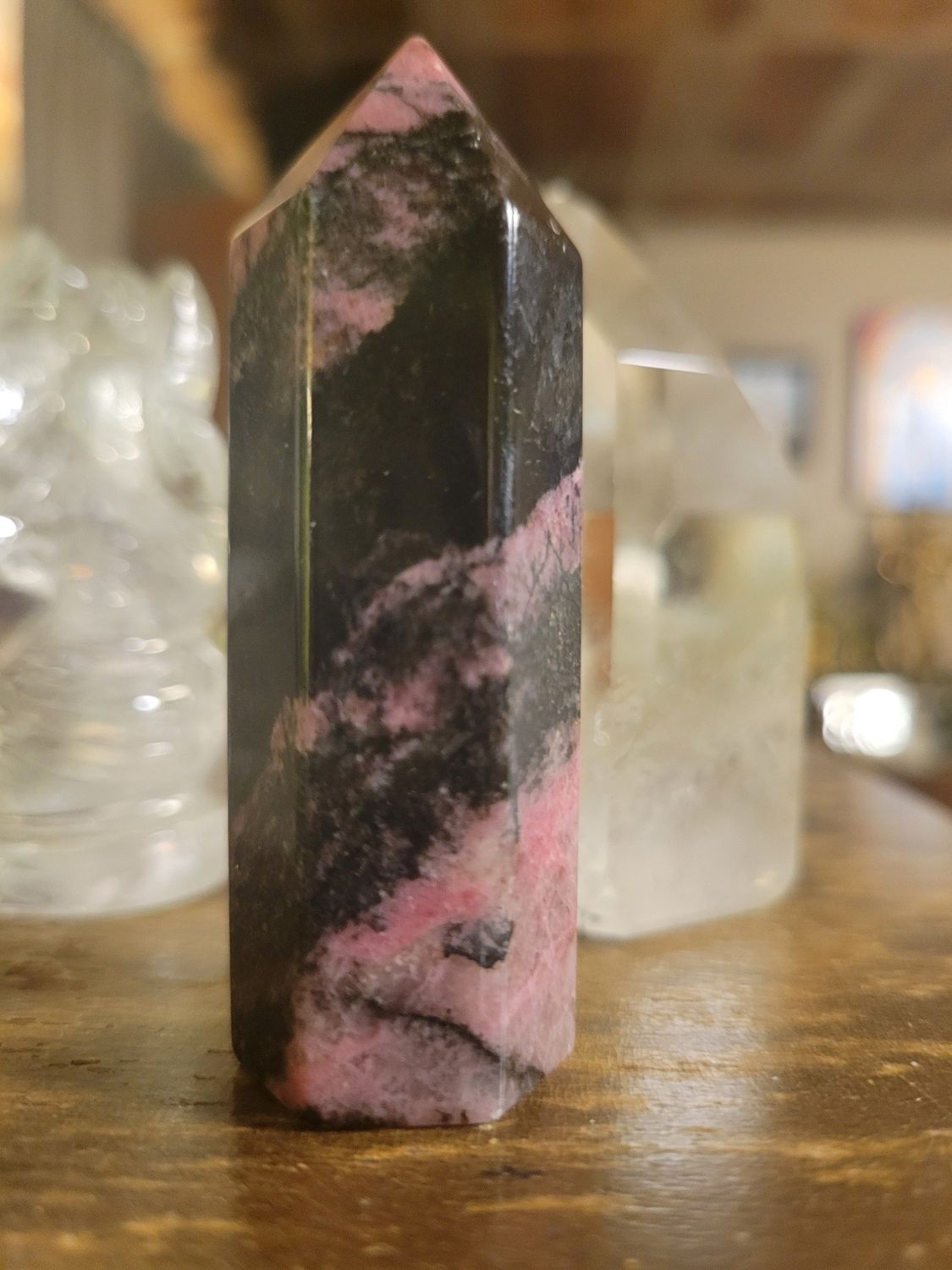 Crystal/Stone Rhodonite Obelisk 3inches. Was $55.