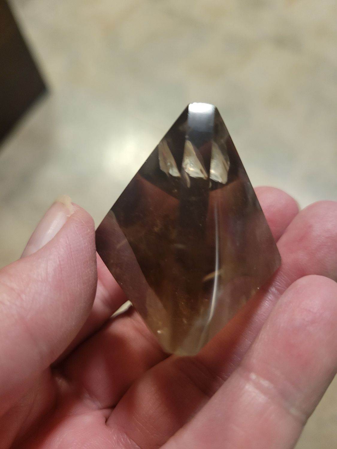 Crystal Smoky Quartz Pyramid/Smooth ( 8 sided)  WAS$70