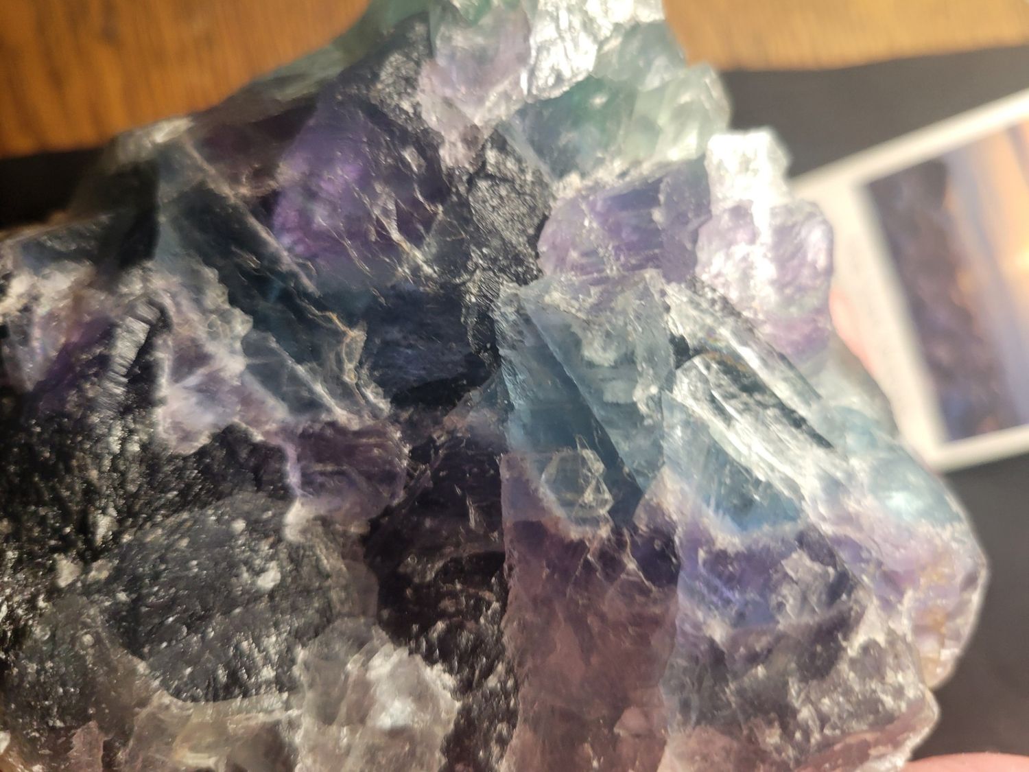Crystal Fluorite Chunk -Multi Color- Weight OVER 2lbs!! -Stunning! (Blue -Green &amp; Purple) Was $ 125.00