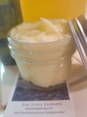 Judy's "Soothe" Skin Balm 4 oz Glass Jar - Light Orange Scent (Small Batch) &amp; Orange Burst Soap SET