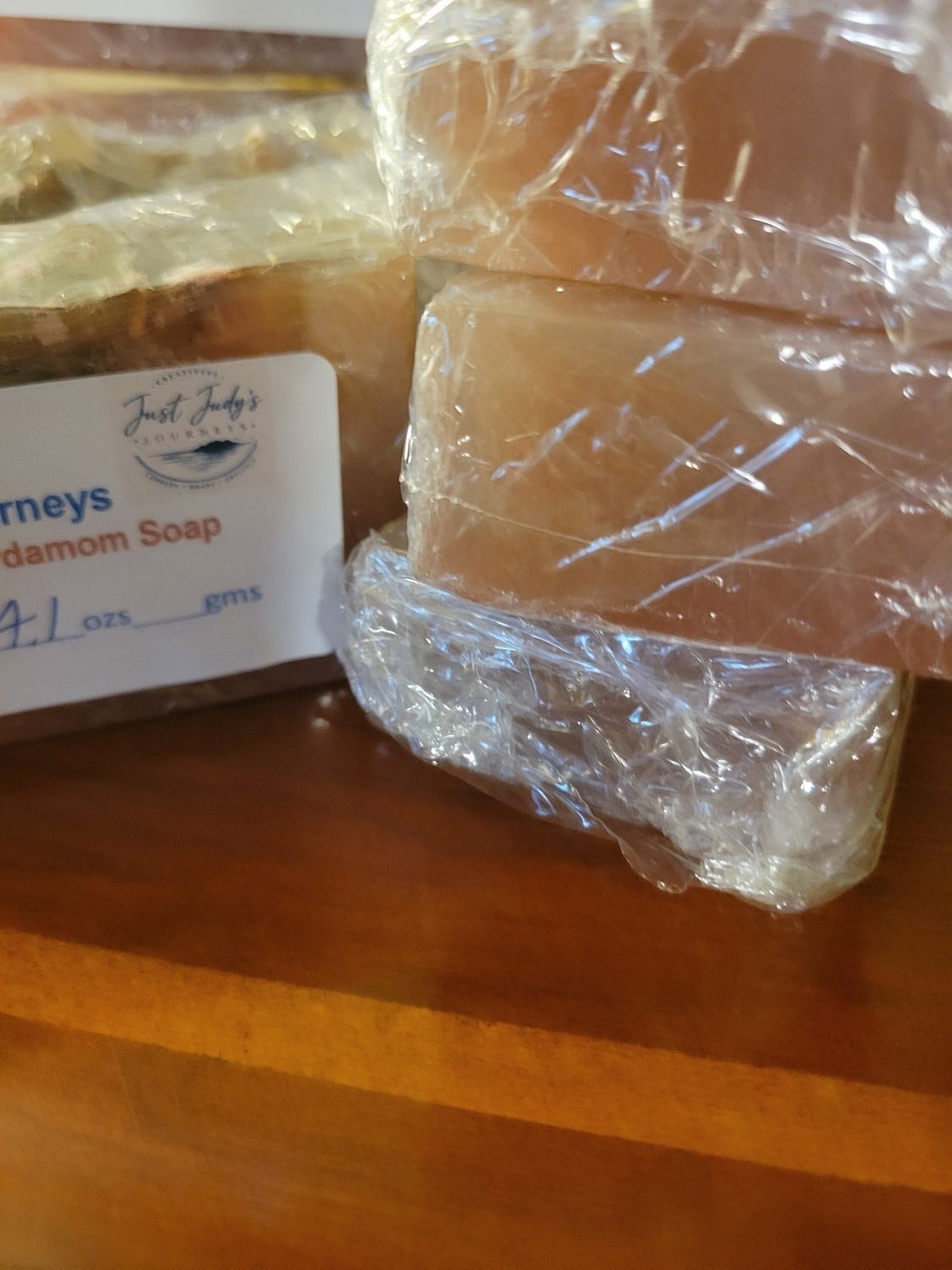 Soap-Judy's Chocolate/Cardamom/Kaolin Soap Bar-4.3-4.4( 124gms) with organic oils of olive, coconut and honey.