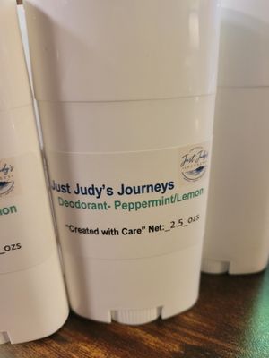 Judy's Clean Ingredient Deodorant-Made with Care -Peppermint/Lemon-Lightly Scented
