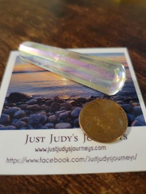 Crystal Aqua Aura Rainbow Quartz Point  (was $45)