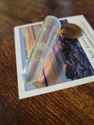 Crystal Aqua Aura Rainbow Quartz Point  (was $45)