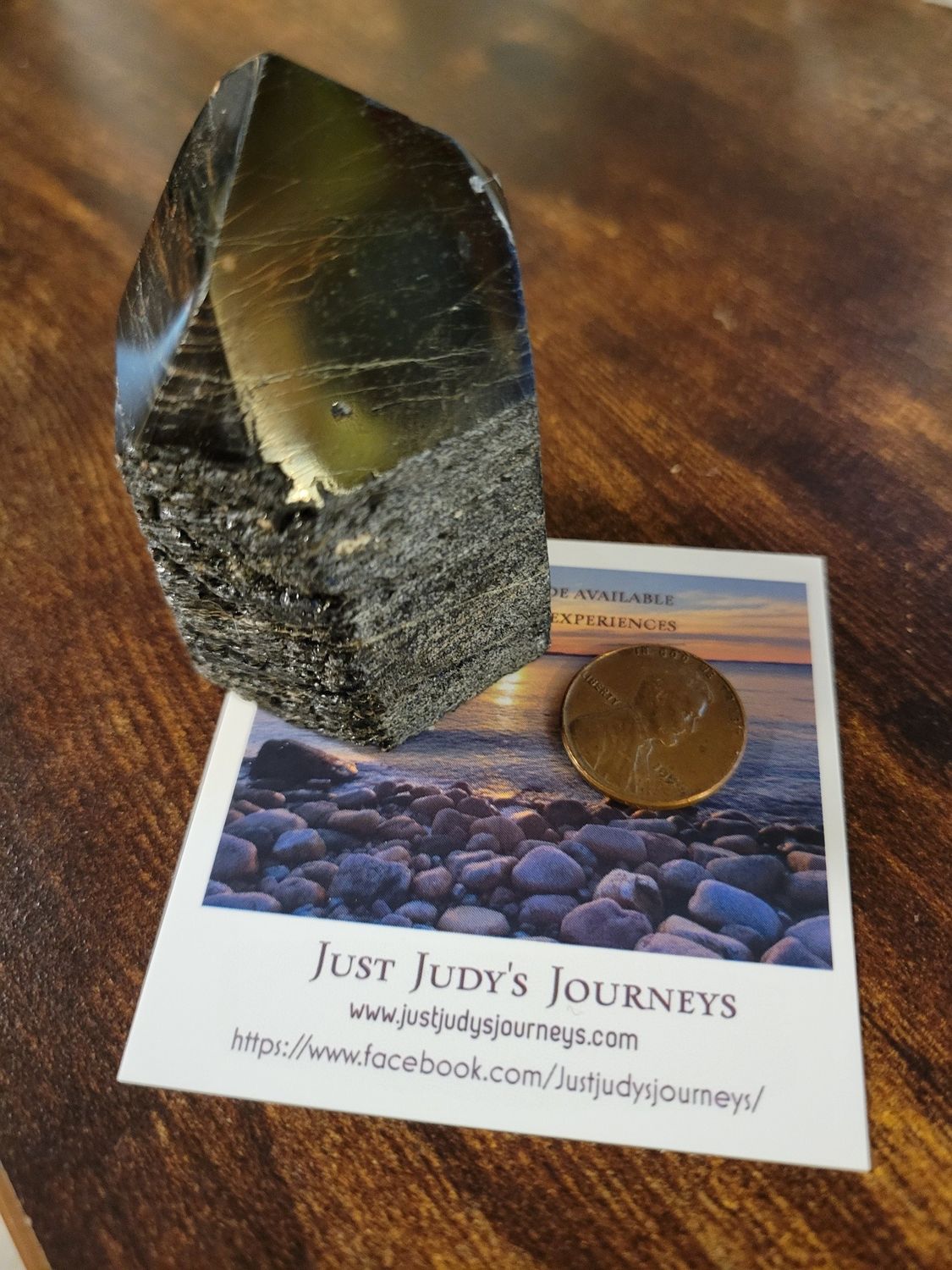 Crystal Rough/Smooth Black Mahogany Obsidian Obelisk WAS$75
