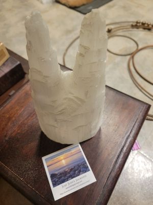 Crystal Selenite  Double Tower 8" tall (weighs over 2lbs!)
