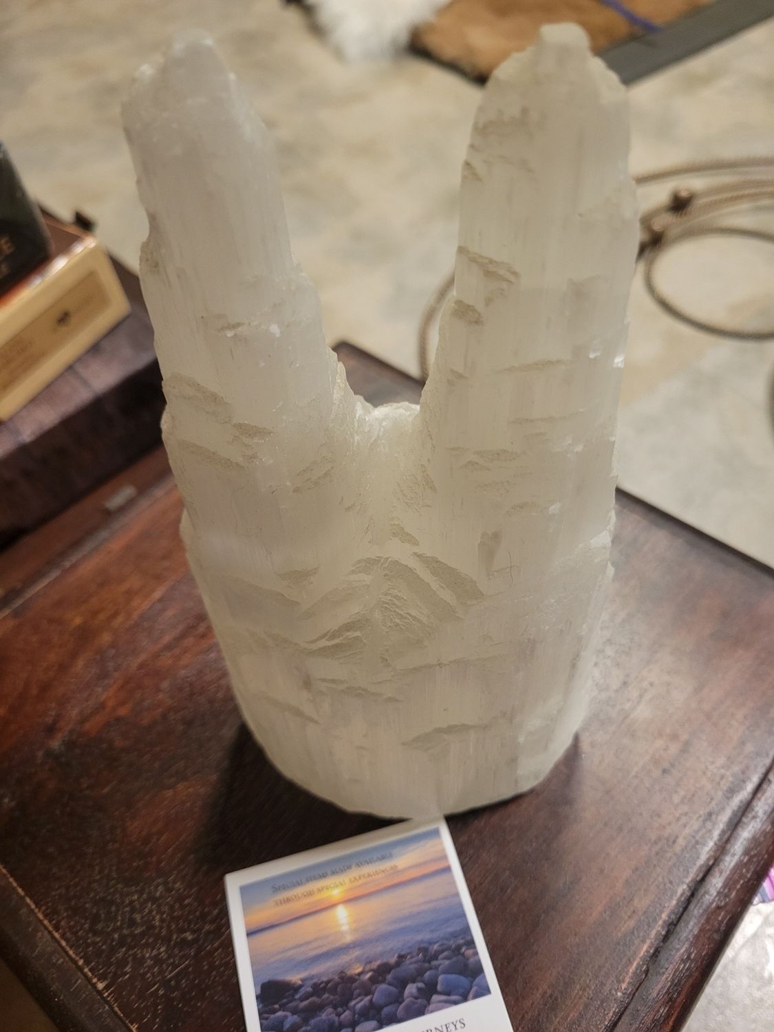 Crystal Selenite  Double Tower 8" tall (weighs over 2lbs!)