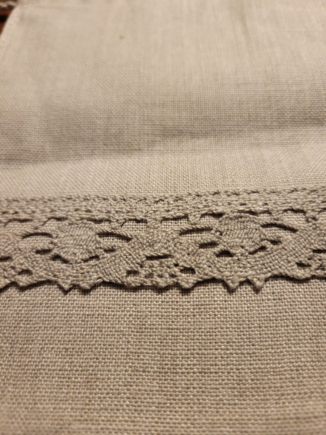 Linen (Lithuania) Drawstring Bag-6.25x8.25 Beautiful! Taupe shade