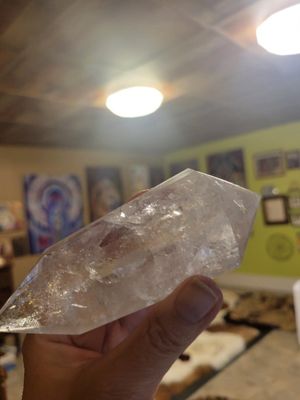 Crystal Clear Quartz Vogel Cut D/T Piece Value appr $200 (12.4 ozs)