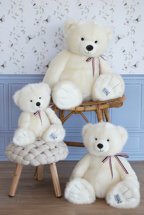 Maïlou Tradition teddy bear L'OURS FRANCAIS BLANC POUDRÉ