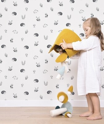 Lilipinso and Co WALLPAPER (50CMX10M) - FOREST ANIMALS PATTERN, ENCHANTED