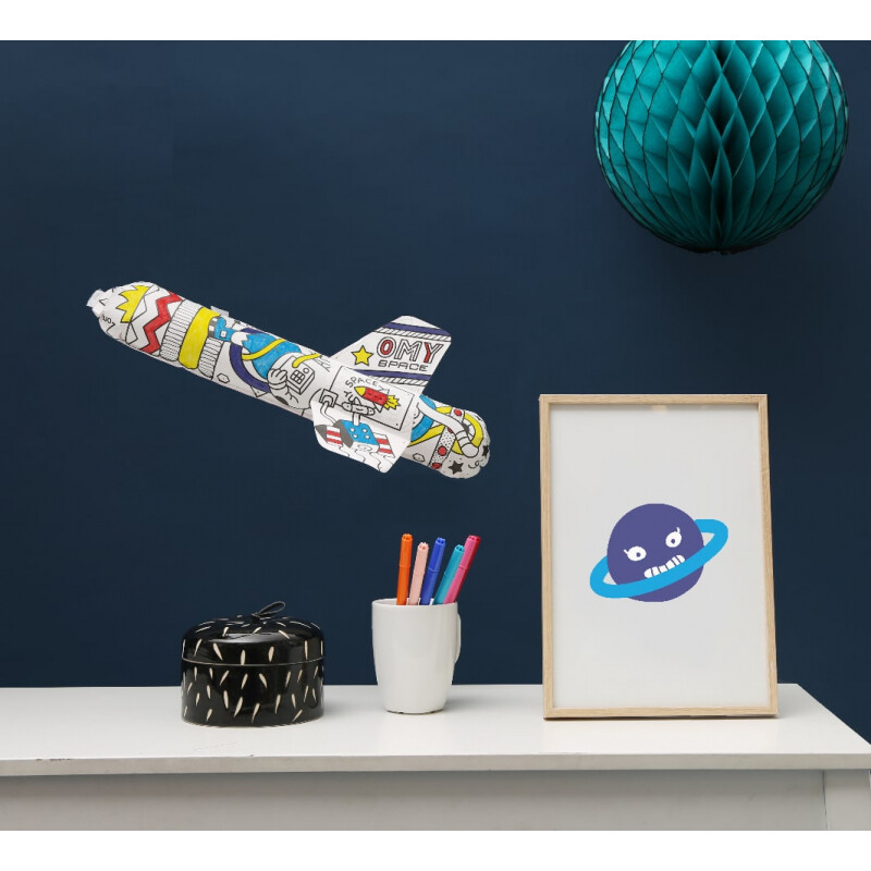 OMY pripučiama spalvinimo kosminė raketa ROCKET - 3D AIR TOY