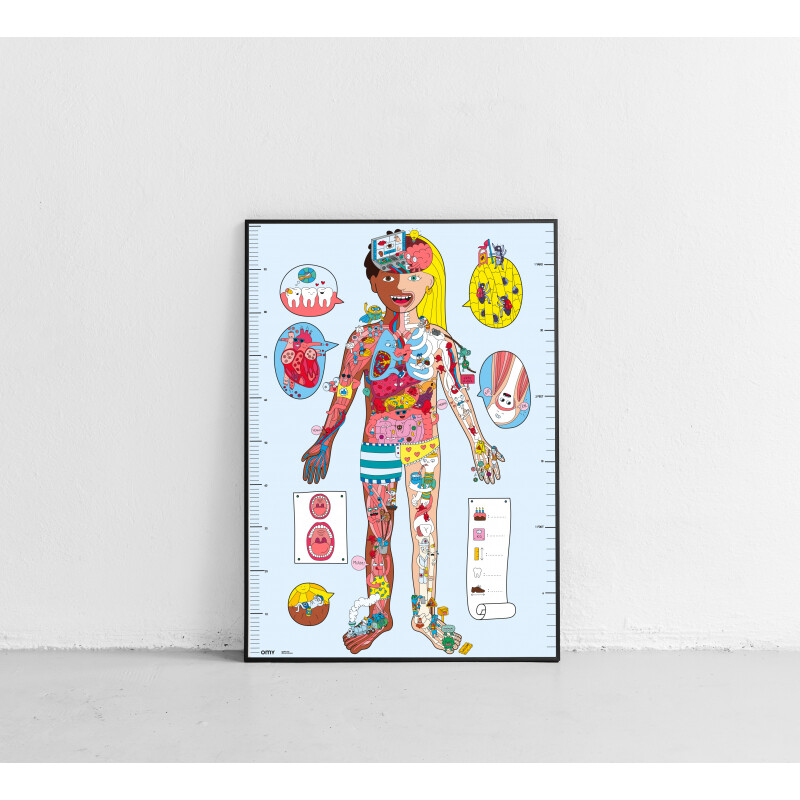 OMY plakatas su lipdukais Giant poster + 100 stickers - MY BODY