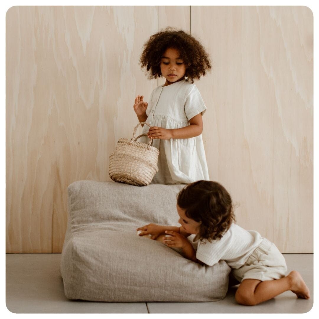 MAISON BABA Armchair - Pouf BABA LOVE - Natural washed linen