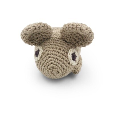 MyuM - The Veggy Toys rattle -ELYSE THE GRAY MOUSE - ORGANIC COTTON TOY