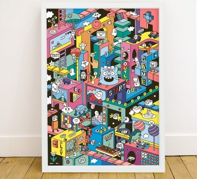 OMY EU Giant poster + 100 stickers - VIDEO GAMES