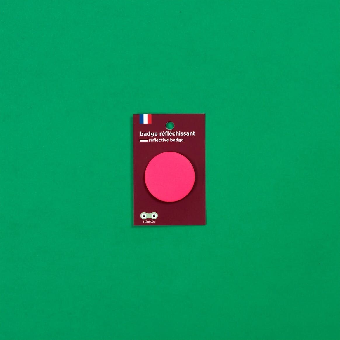 RAINETTE atšvaitas Small reflective badge | neon pink