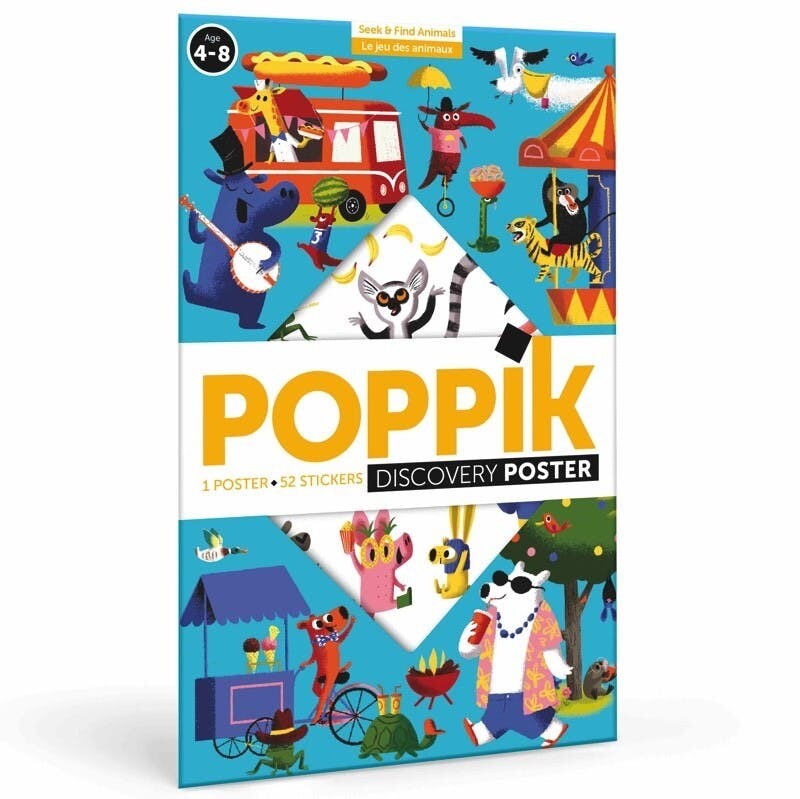 POPPIK International stickers poster - Les animaux rigolos - activité éducative