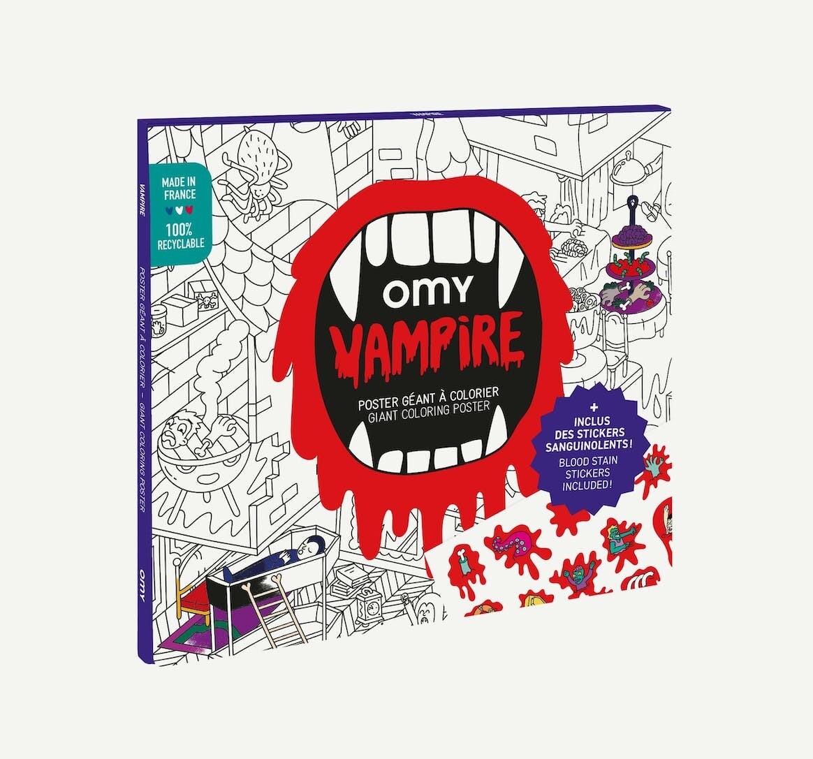 OMY Giant coloring poster with stickers - GIANT COLORING POSTER - VAMPIRE
