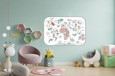 DB KIDS - daugkartinis spalvinimo Montessori plakatas - Le Coloriboard Map Monde
