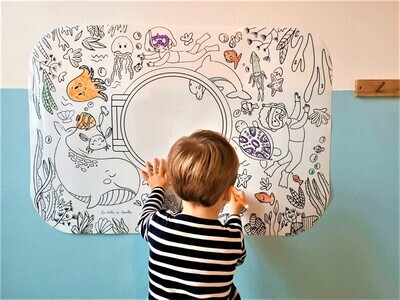DB KIDS - daugkartinis spalvinimo Montessori plakatas - Le Coloriboard Ocean