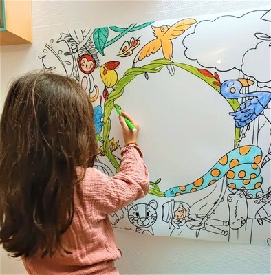 DB KIDS - daugkartinis spalvinimo Montessori plakatas - Le Coloriboard Jungle