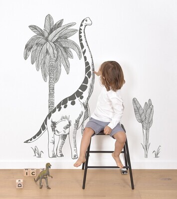 LILIPINSO - DINOSAURUS - Wall decals / Dinosaurs, diplodocus and palm trees
