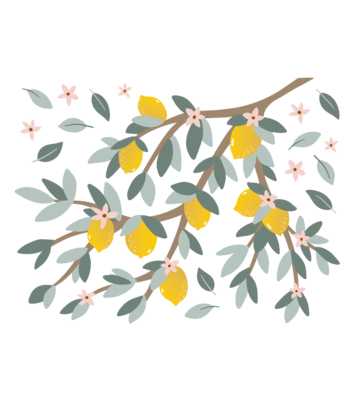 LILIPINSO sienų lipdukai - LOUISE - Grand sticker / Branches and lemons