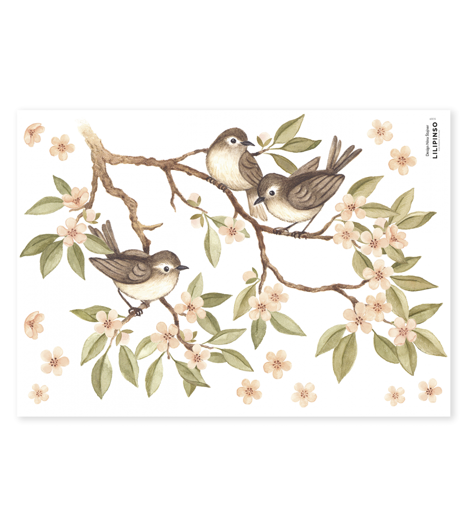 LILIPINSO sienų lipdukai - OH DEER - Wall decals / Flowering branch and birds