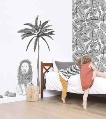 LILIPINSO sienų lipdukai - SERENGETI - Wall decals / Lion and palm tree