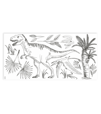 LILIPINSO sienų lipdukai - DINOSAURUS - Wall decals / Dinosaurs, t-rex, pteranodon and palm tree