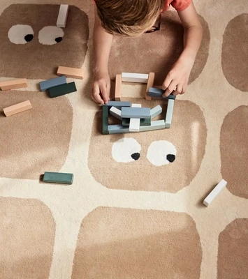 BLEUU-STUDIO kilimas Children's rug Bidules beige