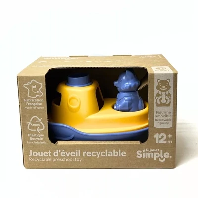Le Jouet Simple - My first 2-in-1 modular boat - Bath toy made in France in recycled plastic - From 12 months - Blue