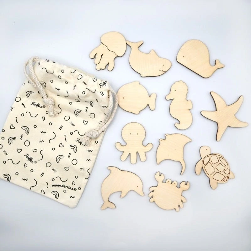 FERFLEX  - Magnetic wooden game - Les animaux de l&#39;océan