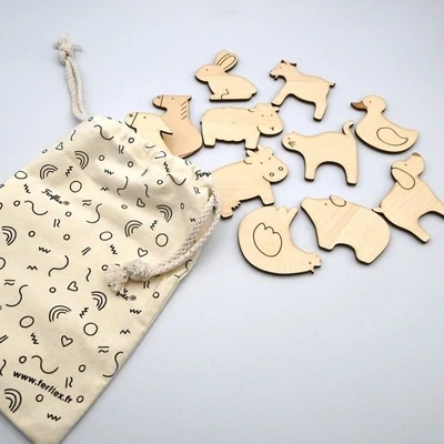 FERFLEX  - Magnetic wooden game - Farm animals