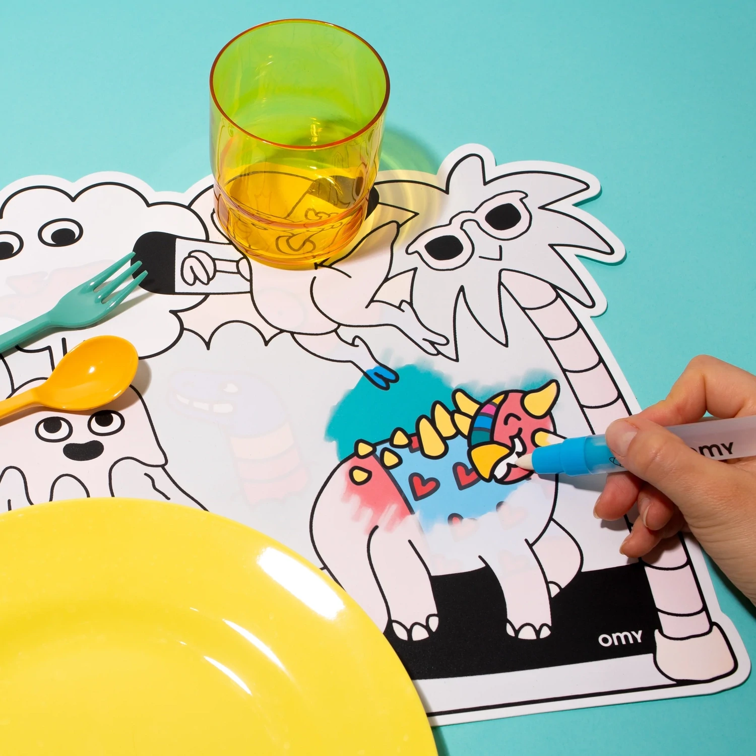 OMY - reusable water painting placemat - DINO