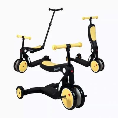 Looping - daugiafunkcinis SCOOTIZZ balansinis dviratis / triratukas / paspirtukas 5 in 1 - Geltona
