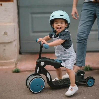 Looping - SCOOTIZZ Balance bike, tricycle and evolutionary scooter 5 in 1 with steering bar - Blue