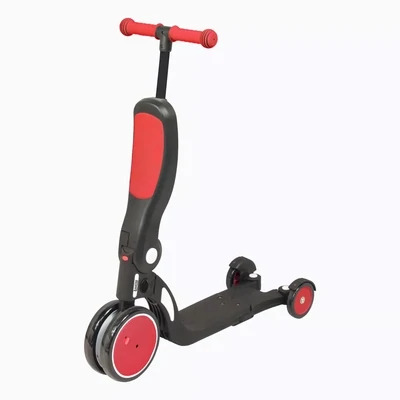 Looping - SCOOTIZZ Balance bike, tricycle and evolutionary scooter 5 in 1 with steering bar - Red