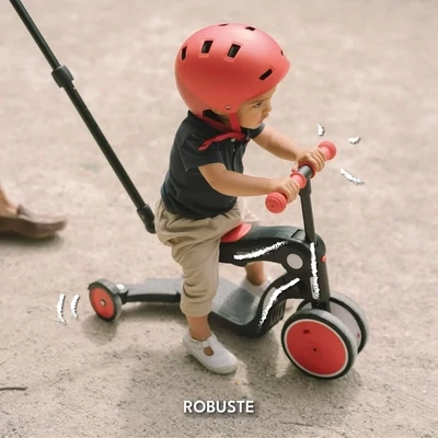 Looping - SCOOTIZZ Balance bike, tricycle and evolutionary scooter 5 in 1 with steering bar - Red