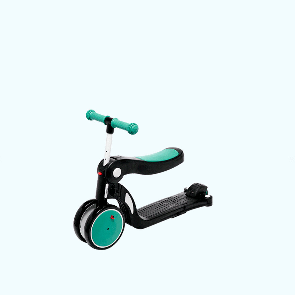 Looping - SCOOTIZZ Balance bike, tricycle and evolutionary scooter 5 in 1 with steering bar - Green
