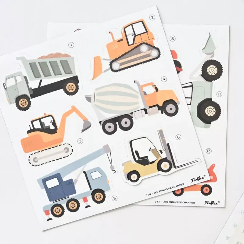 FERFLEX magnetai - krovininiai ir statybų automobiliai - Magnetų rinkinys dovanos nuotrauka