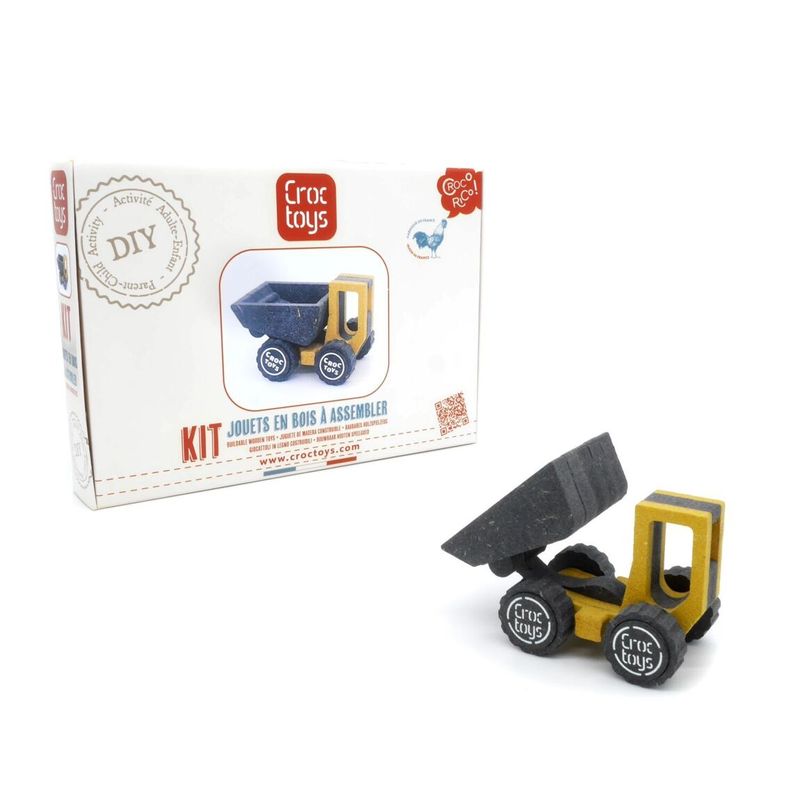 Croc Toys -krovininis automobilis / savivartis - MARCO, the dumper, Wooden vehicle construction kit