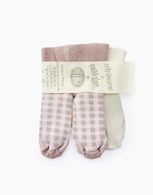 Minikane - pėdkelnės GORDIS lėlėms - Pack of 2 soft lamb lurex / old pink check tights