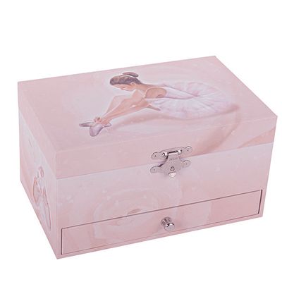 Trousselier music box- Ballerina Phosphorescent Musical Jewelry Box - Pink