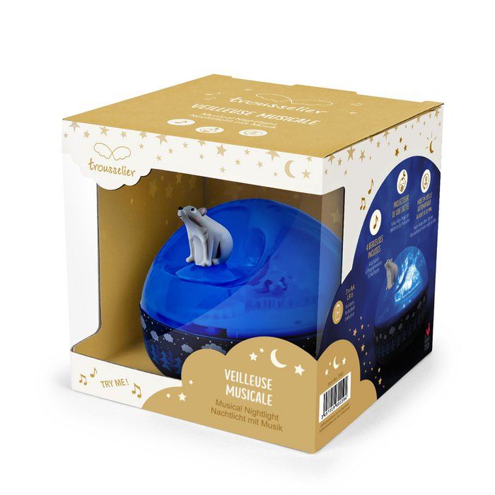 Trousselier music projector - Night light - Northern Lights Musical Projector - Bear on the ice floe