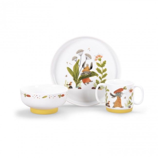 Moulin Roty - Porcelain dish set Trois Petits Lapins