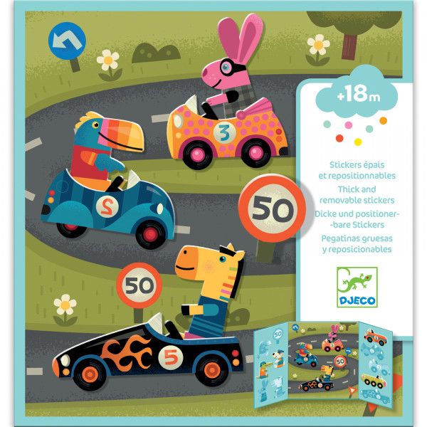 DJECO - Tinyly - Stickers removable - Cars