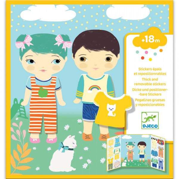 DJECO - Tinyly - Stickers removable - Clothes
